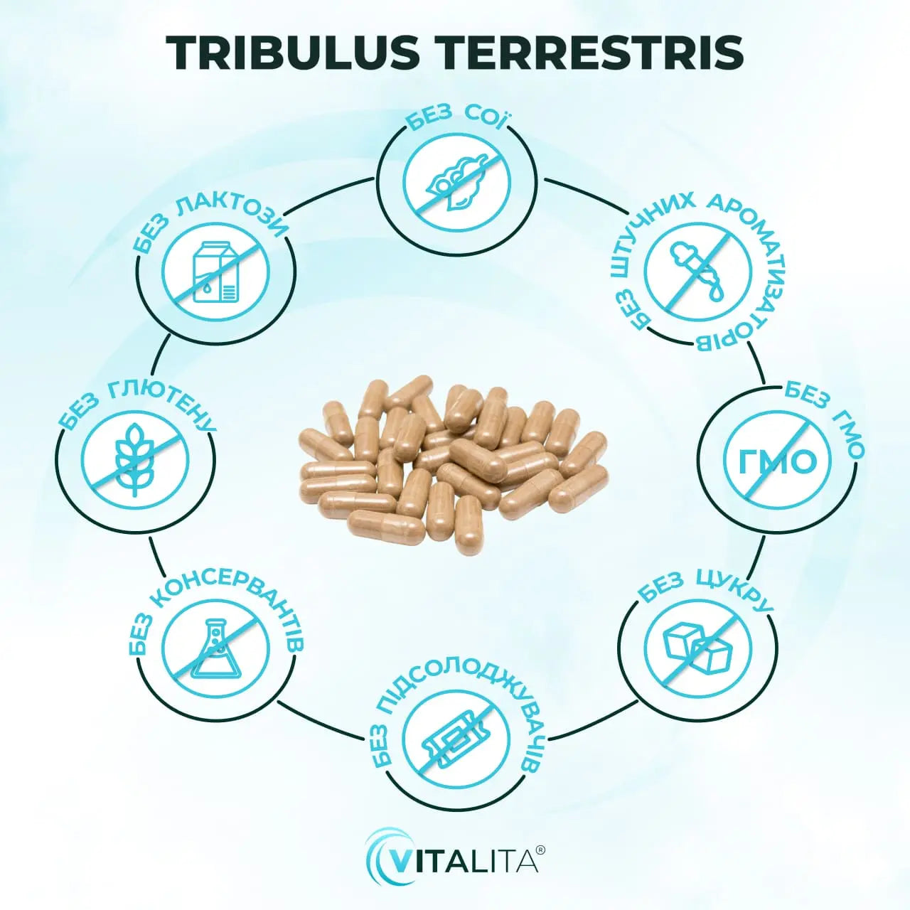 VITALITA Трибулус Терестріс 500 мг, 60 капсул