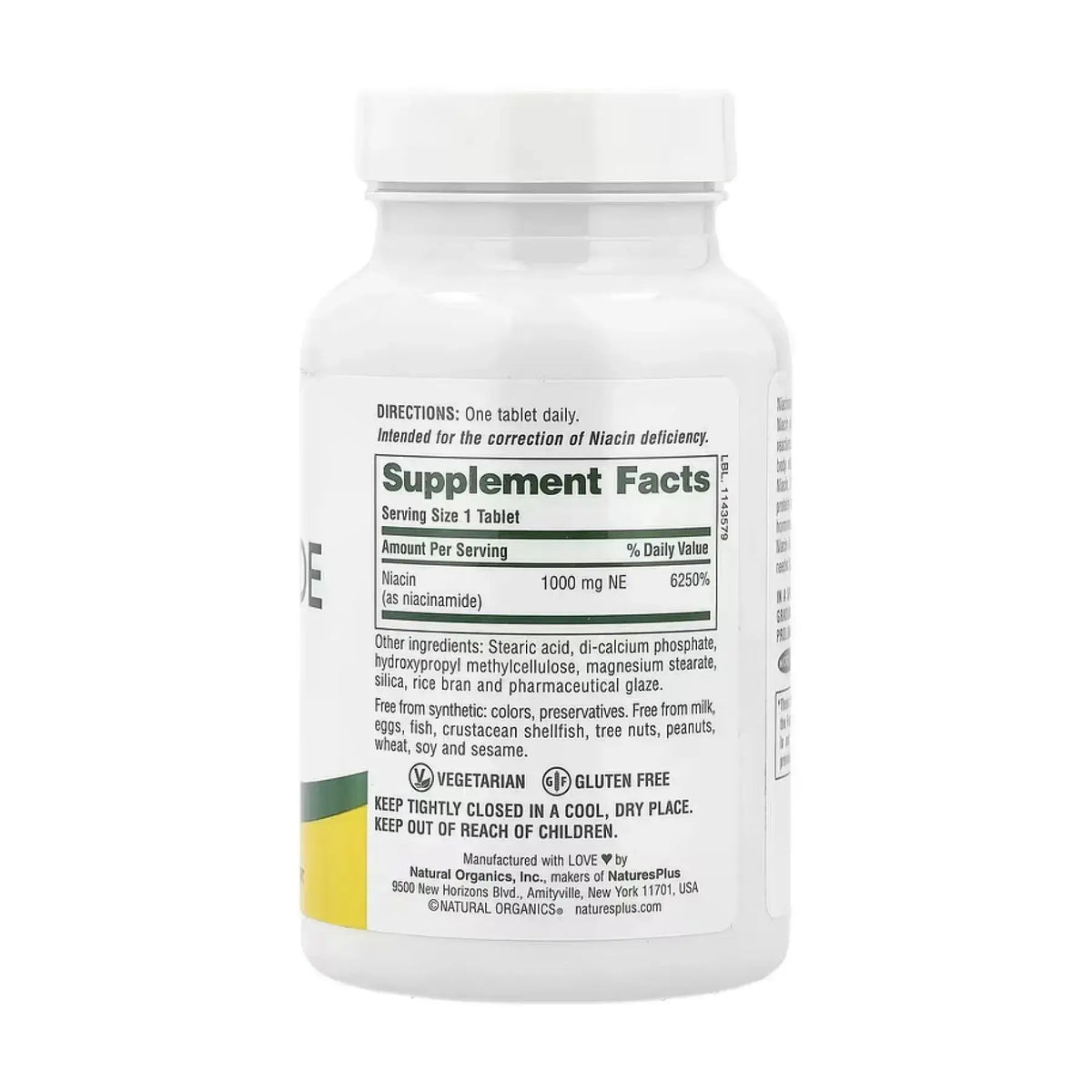 Natures Plus Niacinamide 1000 mg - 90 tabs