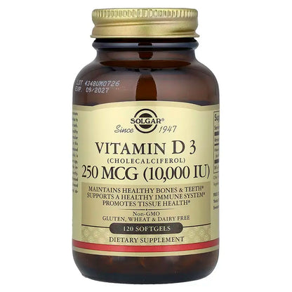 Solgar Vitamin D3 250mcg (10 000IU) - 120 softgels