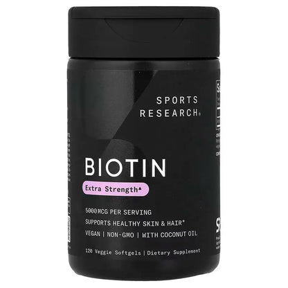 Sports Research Biotin 5000mcg - 120 veg softgels