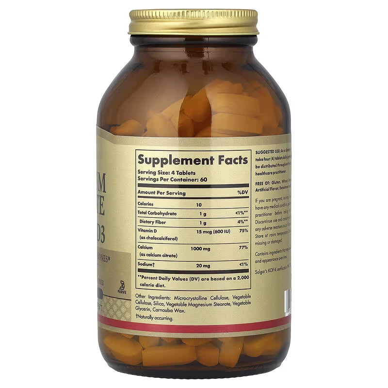 Solgar Calcium Citrate with Vitamin D3 - 240 tabs