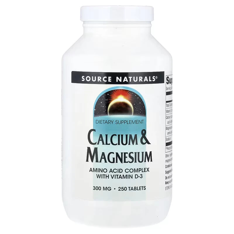 Source Naturals Calcium & Magnesium Amino Acid Complex with Vitamin D3 300mg - 250 tabs