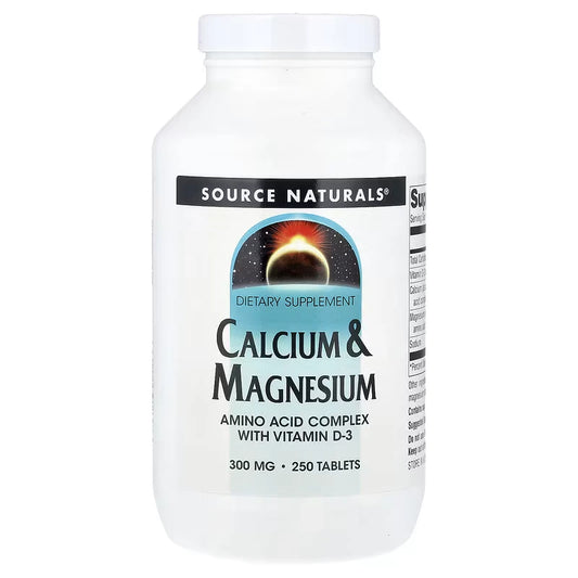 Source Naturals Calcium & Magnesium Amino Acid Complex with Vitamin D3 300mg - 250 tabs