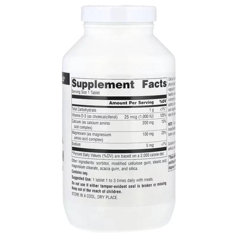 Source Naturals Calcium & Magnesium Amino Acid Complex with Vitamin D3 300mg - 250 tabs