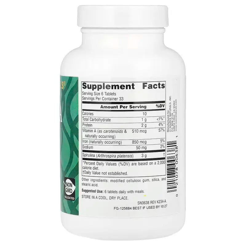 Source Naturals Спіруліна 500 мг - 200 таблеток