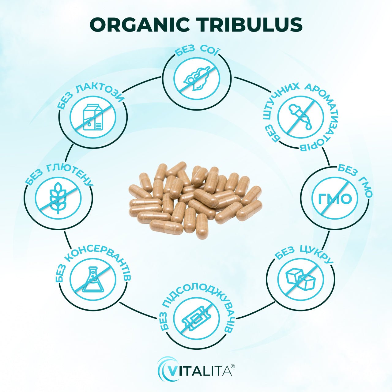 Переваги VITALITA Органік Трибулус / Organic Tribulus