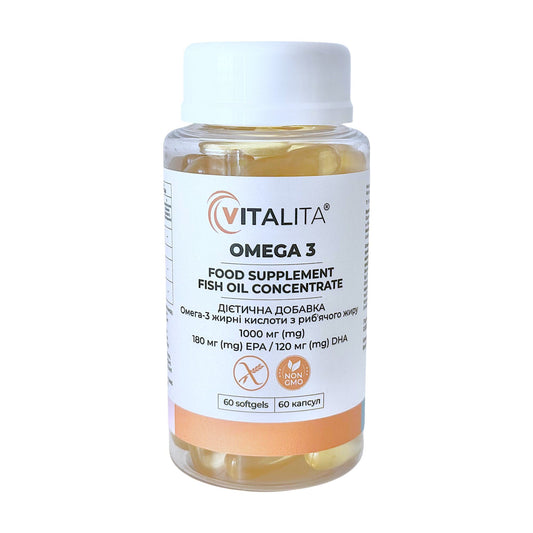 Харчова добавка VITALITA Омега 3 - Omega 3 - Передня сторона - Front side